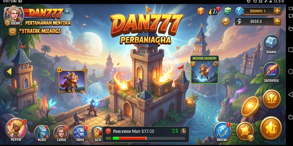 Tangkapan layar menampilkan aksi seru dalam permainan Tower Defense.