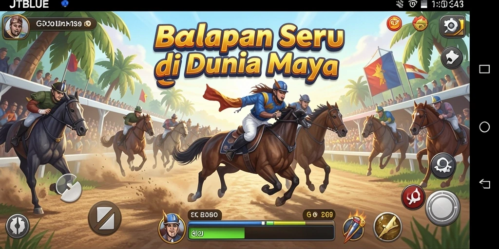 Tampilan gameplay balapan yang menegangkan di JTBLUE.