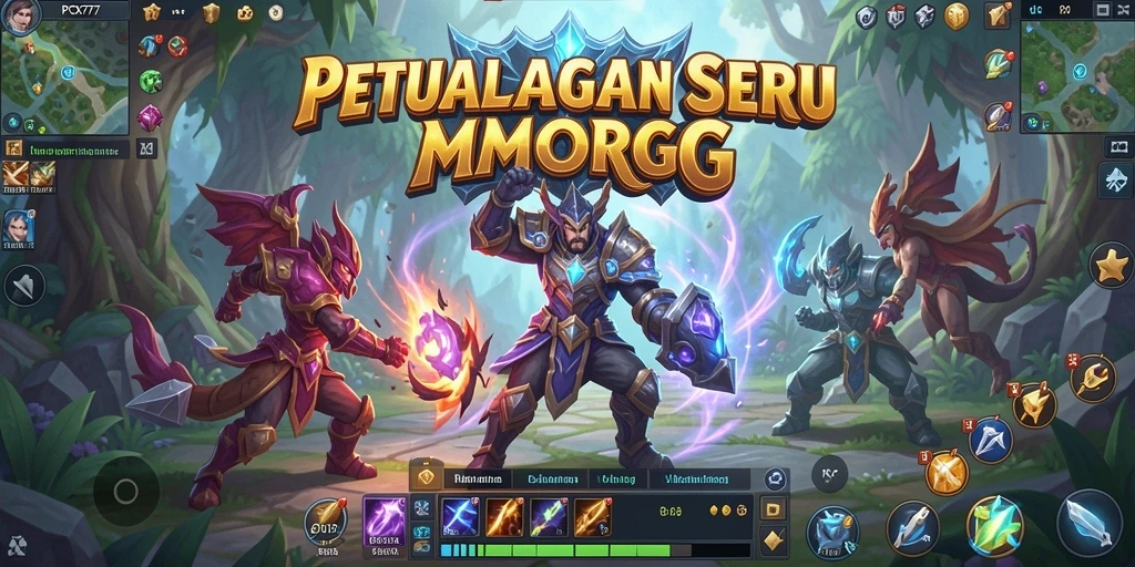 Tampilan gameplay epik dalam dunia MMORPG PCX777.