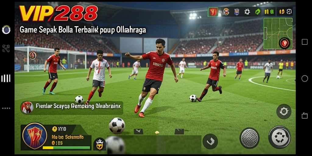 Screenshot gameplay VIP288 yang menampilkan aksi seru sepak bola.